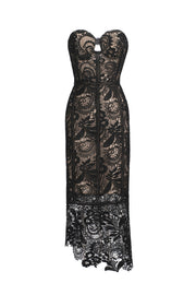 Fakula Lace Strapless Midi Dress